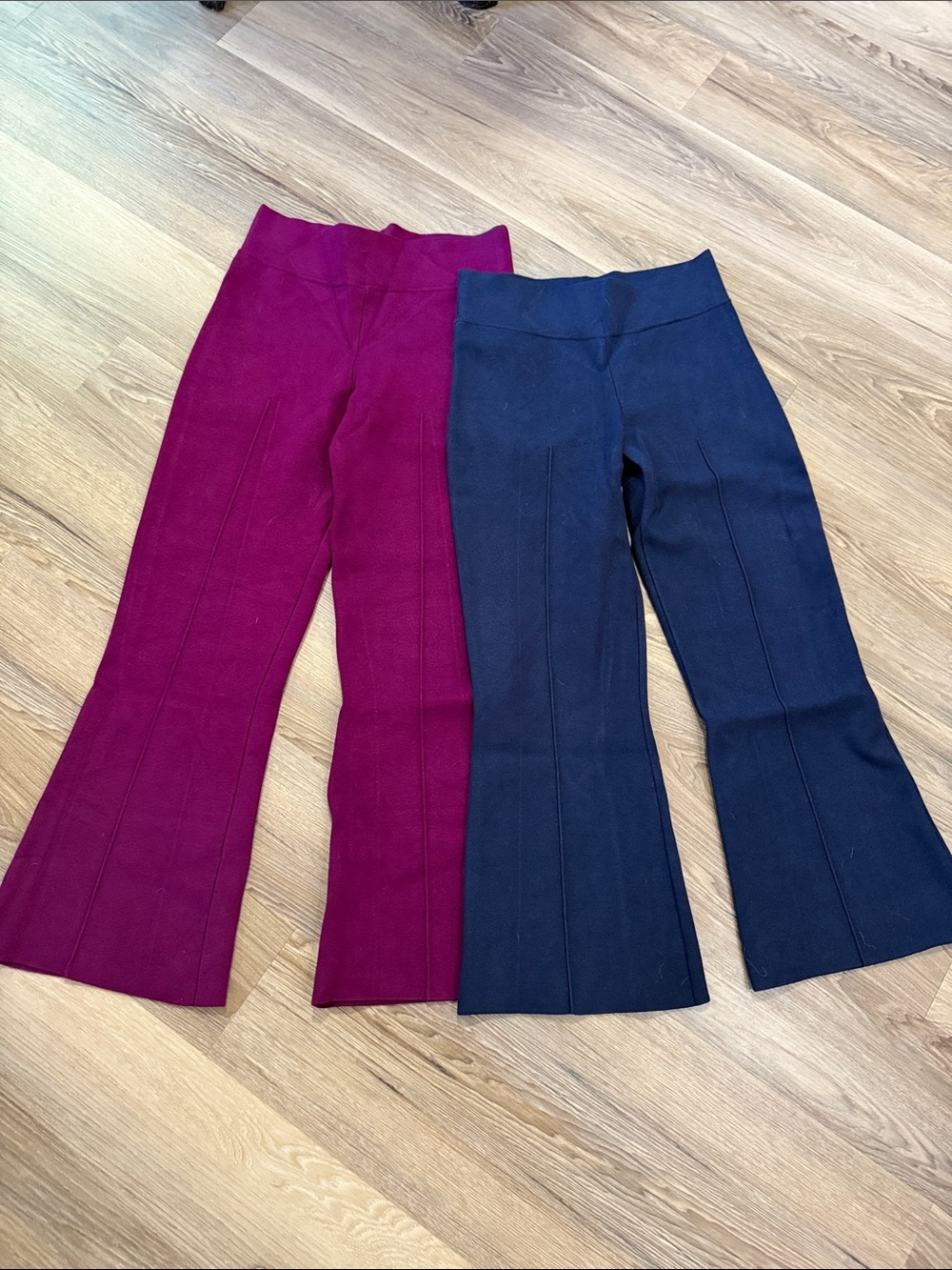 Set of 2 J. Crew Ponte Kick Sweater Pants - Purple/Magenta & Navy